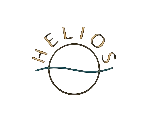 Helios logo is the sun and blue ocean wave